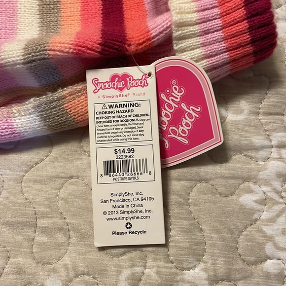 Small Dog Pink Striped Sweater & Leopard Jacket - Picture 10 of 12